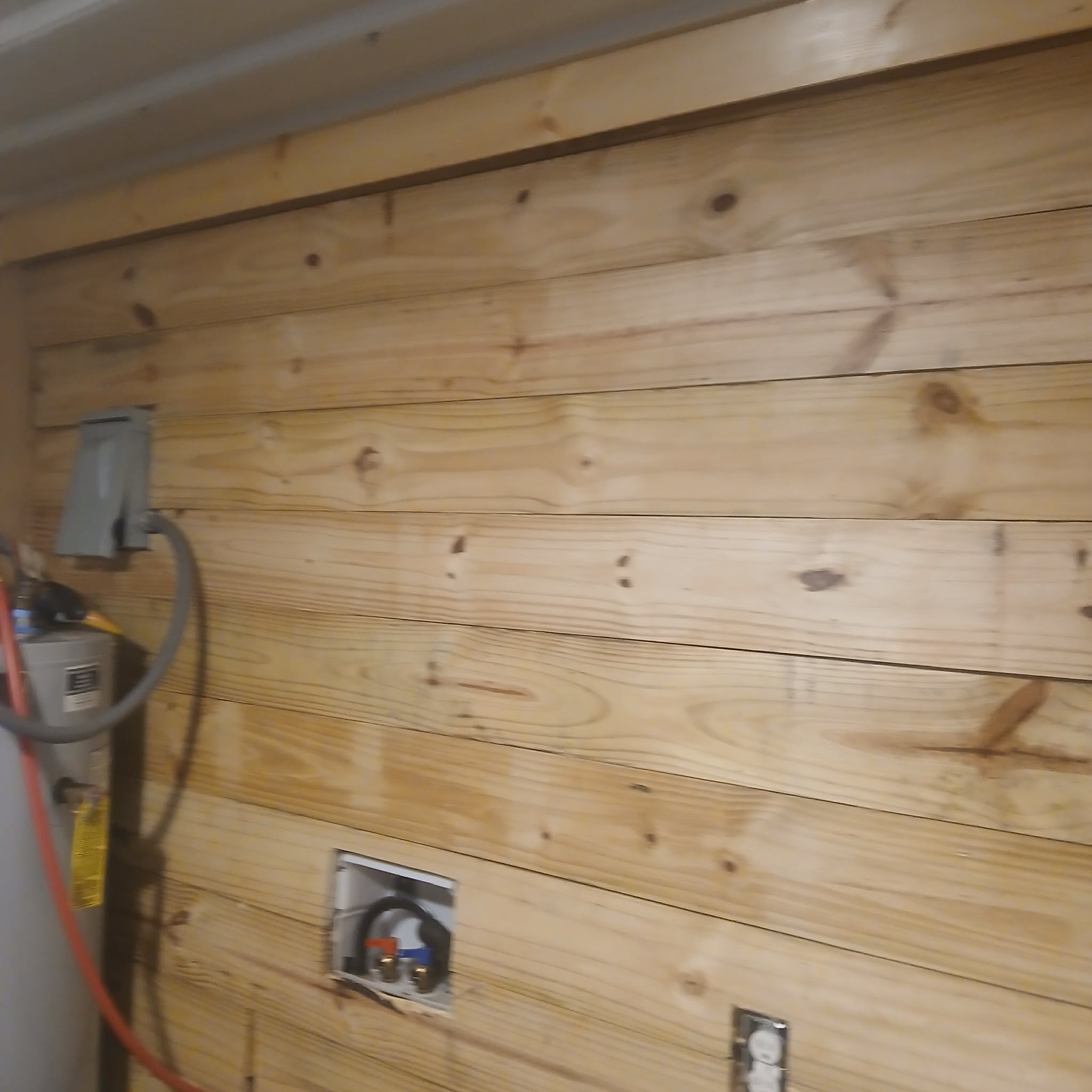 Custom cedar wood paneling installation
